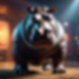 Majestic hippo bouncer showcasing its powerful presence