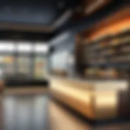 Sophisticated liquor store interior design with modern POS system