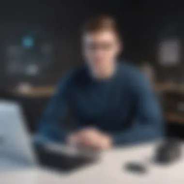 Successful Login Process Illustration of a person successfully logging into their Skype account