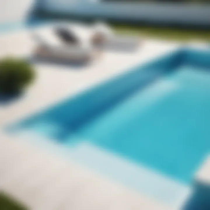 A digital rendering of a modern swimming pool design