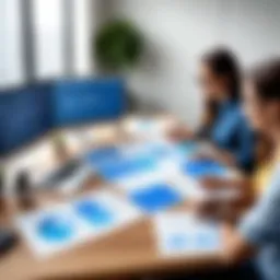 Illustration depicting team collaboration using Smartsheet