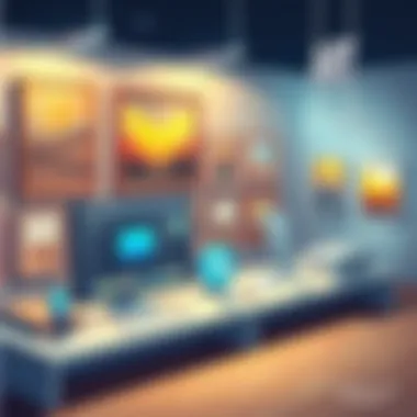 Illustration of technological solutions integrated into art gallery management