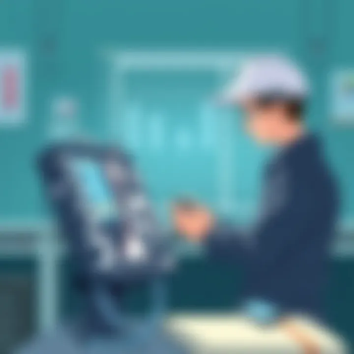 Mechanic using digital tools for labor documentation