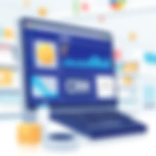 Visual representation of CRM software interface in retail