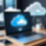 Laptop displaying cloud storage interface