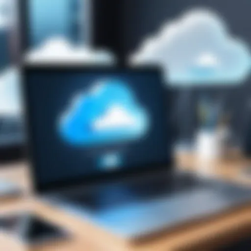 Laptop displaying cloud storage interface
