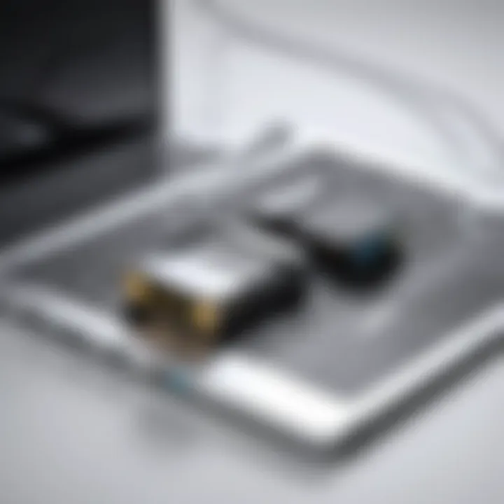 Two laptops connected with a cable