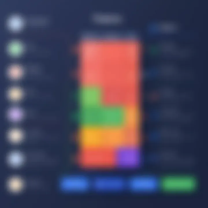 Comparison chart of features between Jira and Monday.com