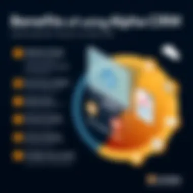 Benefits of Using Alpha CRM Infographic highlighting benefits of Alpha CRM