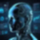 A digital interface showcasing AI algorithms and data analysis