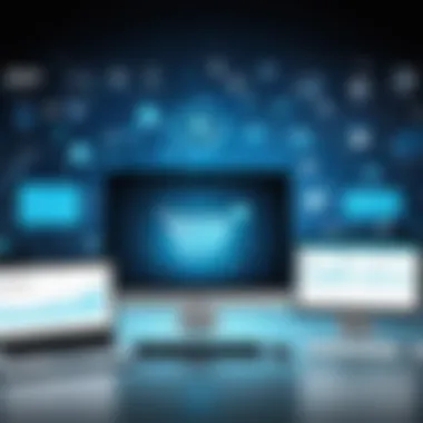 Infographic illustrating technology supporting online commerce