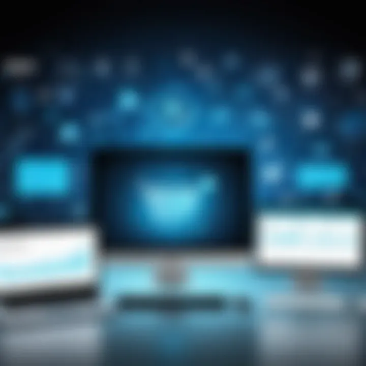 Infographic illustrating technology supporting online commerce