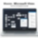 A detailed flowchart created using Microsoft Visio showcasing a project management process