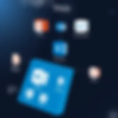 Diagram illustrating the integration of Microsoft Visio with other Microsoft Office tools