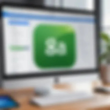 QuickBooks logo displayed on a Mac screen